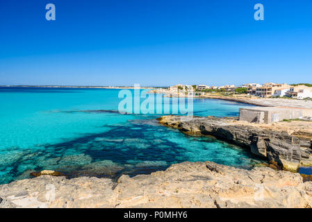 Strand Es Trenc - schöne Küste von Mallorca, Spanien Stockfoto