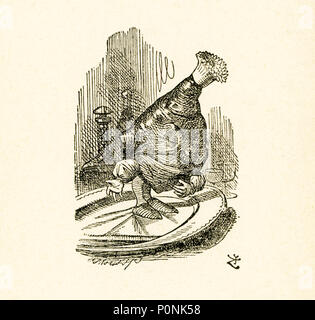 Diese Abbildung einer hammelkeule wird von "Durch das Schauen-glas und was Alice dort fand" von Lewis Carroll (Charles Lutwidge Dodgson), die diesen Roman 1871 schrieb als Fortsetzung zu 'Alice im Wunderland'. Stockfoto
