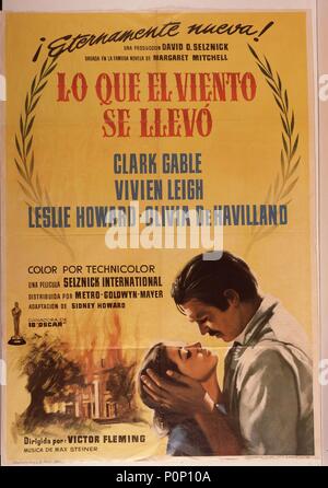 Original Film Titel: MIT DEM WIND. Englischer Titel: MIT DEM WIND. Regisseur: George Cukor; VICTOR FLEMING. Jahr: 1939. Credit: M.G.M/Album Stockfoto