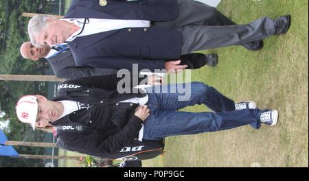 Liverpool, Großbritannien, John McEnroe unterhält in Liverpool Tennis Turnier credit Ian Fairbrother/Alamy Stockfotos Stockfoto