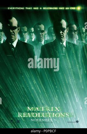 Original Film Titel: Matrix Revolutions, DIE. Englischer Titel: Matrix Revolutions, DIE. Regisseur: Andy Wachowski, Larry Wachowski. Jahr: 2003. Quelle: WARNER BROS. Bilder / Album Stockfoto