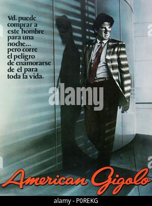 Original Filmtitel: AMERICAN GIGOLO. Englischer Titel: AMERICAN GIGOLO. Regisseur: Paul Schrader. Jahr: 1980. Quelle: Paramount Pictures/Album Stockfoto