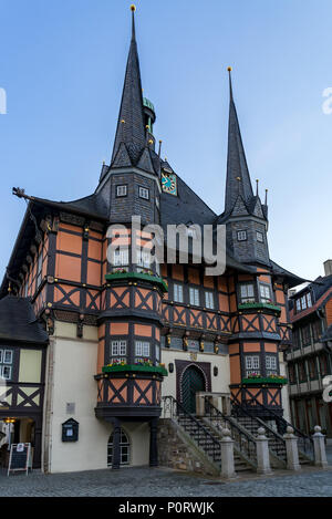 Rathaus von Wernigerode (Harz) Deutschland Stockfoto