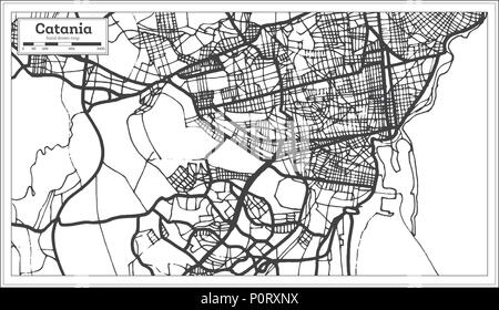 Catania Italien Stadtplan im Retro-stil. Übersichtskarte. Vector Illustration. Stock Vektor