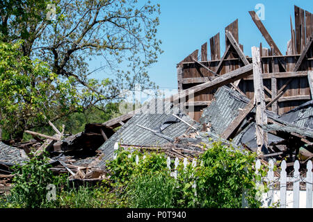 Die ländliche Ruine, die in Michigan USA Stockfoto