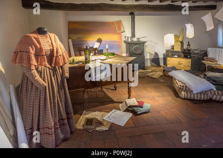 Italien, Toskana, Lucca, Puccini Museum, Garret Szene aus La Boheme Stockfoto