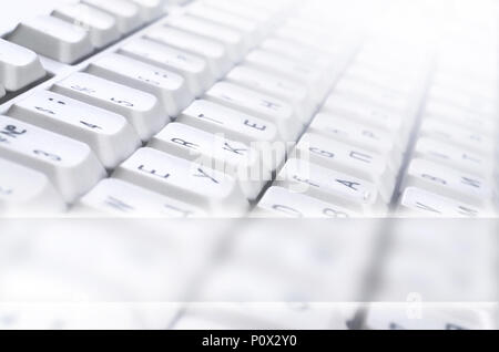 Nahaufnahme Der Weißen Computer Classic Tastatur Mit Englisch Und