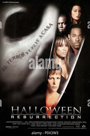 Original Film Titel: Halloween: RÉSURRECTION. Englischer Titel: Halloween: RÉSURRECTION. Regisseur: Rick Rosenthal. Jahr: 2002. Copyright: nur redaktionell Innen verwenden. Dies ist eine öffentlich verteilten Handzettel. Zugriffsrechte nur, keine Lizenz des Urheberrechts zur Verfügung gestellt. Vorgeschriebene Genehmigung zu Visual Symbol (www.visual-icon.com) Für die Reproduktion des Bildes erforderlich ist. Quelle: DIMENSION FILMS/Album Stockfoto