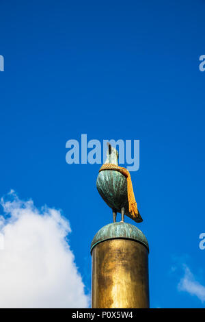 Detail einer Skulptur in Rostock, Deutschland. Stockfoto