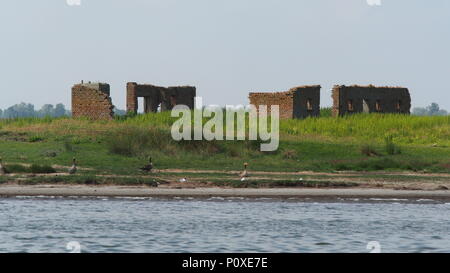 Reste von einer Farm in wenn Westpommern Lagune Nationalpark, Deutschland Stockfoto