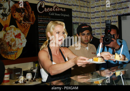 Nicolette Sheridan verleihen ihre Unterstützung zu diesem aktuellen Geldbeschaffungbemühung der Make a Wish Stiftung und wurde Celebrity Server an der Burbank Cold Stone Creamery Store in Los Angeles. April 25, 2005. 08 SheridanNicolette Red Carpet Event, Vertikal, USA, Filmindustrie, Prominente, Fotografie, Bestof, Kunst, Kultur und Unterhaltung, Topix Prominente Fashion/Vertikal, Besten, Event in Hollywood Leben - Kalifornien, Roter Teppich und backstage, USA, Film, Stars, Film Stars, TV Stars, Musik, Promis, Fotografie, Bestof, Kunst, Kultur und Unterhaltung, Topix Stockfoto