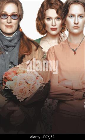 Original Film Titel: STUNDEN, DIE. Englischer Titel: STUNDEN, DIE. Regisseur: Stephen Daldry. Jahr: 2002. Stars: Julianne Moore, Meryl Streep, Nicole Kidman. Copyright: nur redaktionell Innen verwenden. Dies ist eine öffentlich verteilten Handzettel. Zugriffsrechte nur, keine Lizenz des Urheberrechts zur Verfügung gestellt. Vorgeschriebene Genehmigung zu Visual Symbol (www.visual-icon.com) Für die Reproduktion des Bildes erforderlich ist. Quelle: Paramount Pictures/Album Stockfoto