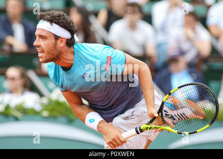 Marco Cecchinato (ITA), 8. JUNI 2018 - Tennis: Marco Cecchinato von Italien während der Herren Einzel Halbfinale der French Open Tennis Turnier gegen Dominic Thiem von Österreich bei der Roland Garros in Paris, Frankreich. (Foto von Lba) Stockfoto