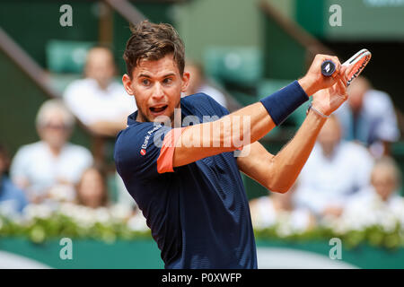 Dominic Thiem (AUT), 8. JUNI 2018 - Tennis: Dominic Thiem von Österreich während der Herren Einzel Halbfinale der French Open Tennis Turnier gegen Marco Cecchinato von Italien an der Roland Garros in Paris, Frankreich. (Foto von Lba) Stockfoto