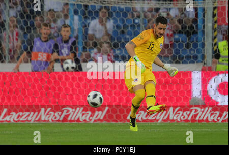 8. Juni 2018, Poznan, Polen: Fußball, Freundschaftliches Spiel Polen gegen Chile am AKOITION Stadion Posen: Gabriel Arien von Chile. Foto: Jens Büttner/dpa-Zentralbild/dpa Stockfoto