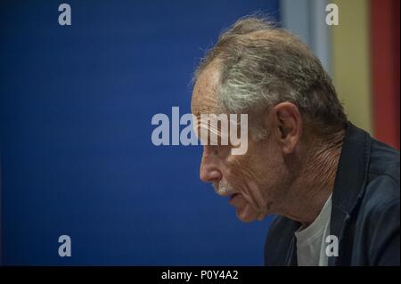 Buenos Aires, Buenos Aires, Argentinien. 29 Mai, 2018. Italienische Dichter, Schriftsteller und Übersetzer Erri de Luca in einem Interview. Credit: Patricio Murphy/ZUMA Draht/Alamy leben Nachrichten Stockfoto