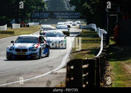 Wenig Budworth, Cheshire, UK. 10 Juni, 2018. BTCC driver Rob Collard und Team BMW Antriebe während der Dunlop MSA British Touring Car Championship in Oulton Park (Foto durch Gergo Toth/Alamy Live News) Credit: Gergo Toth/Alamy leben Nachrichten Stockfoto