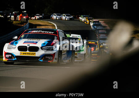 Wenig Budworth, Cheshire, UK. 10 Juni, 2018. BTCC driver Rob Collard und Team BMW Antriebe während der Dunlop MSA British Touring Car Championship in Oulton Park (Foto durch Gergo Toth/Alamy Live News) Credit: Gergo Toth/Alamy leben Nachrichten Stockfoto