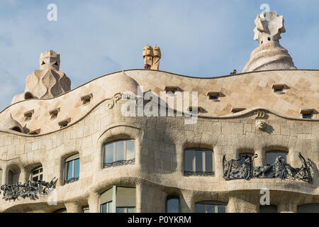 La Pedrera, Passeig De Grácia, Barcelona, Katalonien, Spanien Stockfoto