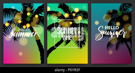 Sommer verschwommene banner Grußkarte Stock Vektor