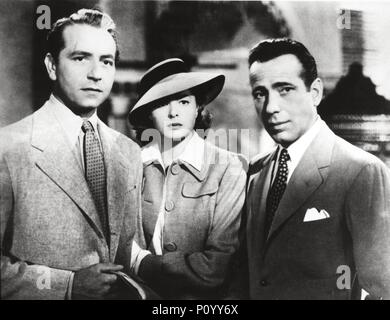 Original Film Titel: Casablanca. Englischer Titel: Casablanca. Regisseur: Michael Curtiz. Jahr: 1942. Stars: Humphrey Bogart, Ingrid Bergman, PAUL HENREID. Quelle: WARNER BROTHERS/Album Stockfoto