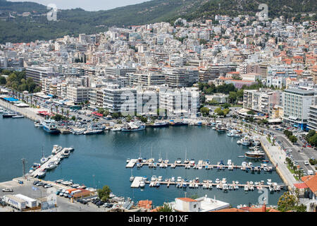 Altstadt und Hafen von Kavala, Griechenland Stockfoto