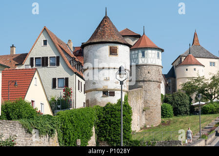 Stadtmauer von Dettelbach, Deutschland Stockfoto