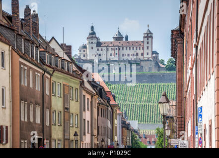 Festung Marienberg, von der Stadt Würzburg, Deutschland Stockfoto