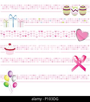 Rosa Banner Stock Vektor