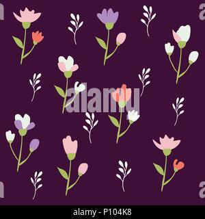 Nahtlose Blumenmuster mit Tulpen Stock Vektor