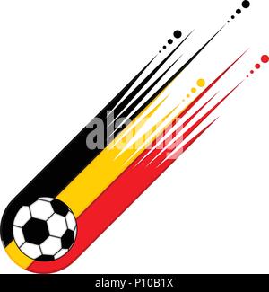 Fußball mit der Flagge von Belgien Stock Vektor