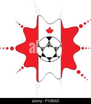 Fußball auf eine kanadische Emblem. Vector Illustration Design Stock Vektor