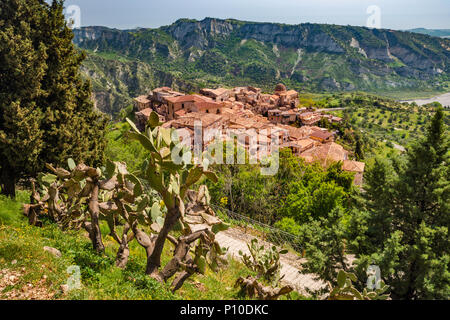 Stadt Stilo, Ansicht von Cattolica di Stilo, Kalabrien, Italien Stockfoto