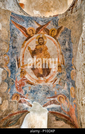 Fresko in Cattolica di Stilo, 9. Jahrhundert Kirche, byzantinische Stil, Stilo, Kalabrien, Italien Stockfoto