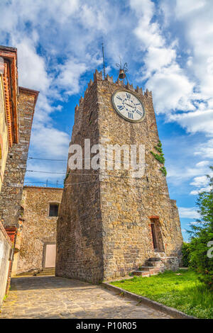 Old Clock Tower in Montecatini Alto. Italien. Stockfoto