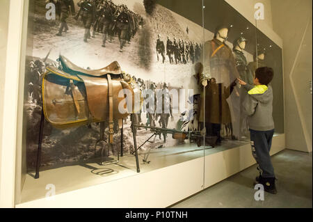 Die Nazi-deutschen Überfall auf Polen im September 1939 als Teil der exhibion im Museum des Zweiten Weltkriegs in Danzig, Polen. 28. Januar 2017 © Wojcie Stockfoto