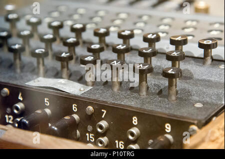 Enigma Maschine, Deutsch Elektro Mechanische Rotor cipher Maschine, von der Nazi-deutschen verwendet kommerzielle, diplomatische und militärische Kommunikation zu schützen. Poli Stockfoto