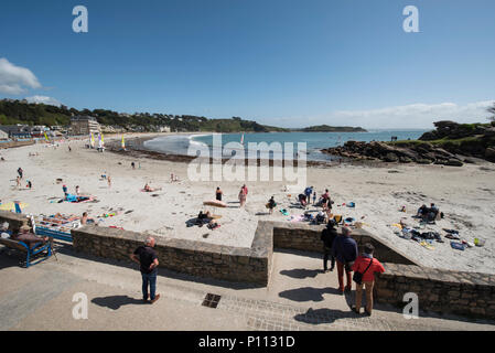 Blick auf Pleumeur-bodou, Côtes-d'Armor, Bretagne, Frankreich. Stockfoto