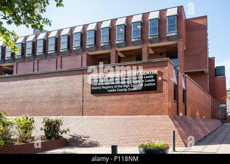 Leeds kombiniert Hof entfernt. Das hohe Gericht, Crown Court, Business und Eigentum Gerichte und Leeds County Court, Leeds, West Yorkshire, England, Großbritannien Stockfoto