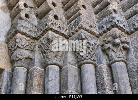 Detail der romanischen Kloster Sao Pedro de Ferreira in Pacos de Ferreira, nördlich von Portugal Stockfoto