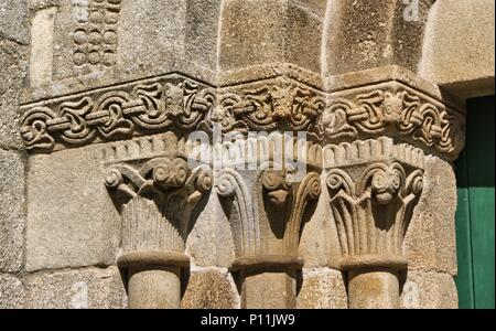 Detail der romanischen Kloster Sao Pedro de Ferreira in Pacos de Ferreira, nördlich von Portugal Stockfoto