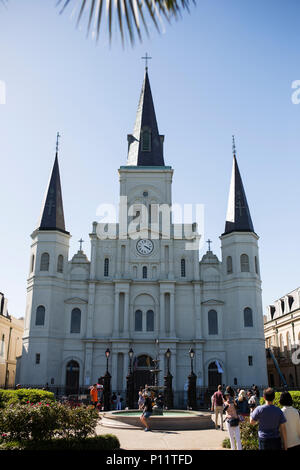 St. Louis Kathedrale, oder der Cathedral-Basilica von Saint Louis, König von Frankreich, im französischen Viertel von New Orleans, Louisiana. Stockfoto