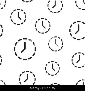 Uhrzeit icon nahtlose Muster Hintergrund. Geschäftskonzept Vector Illustration. Timer symbol Muster. Stock Vektor