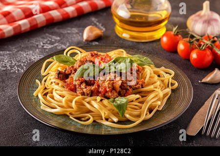 Italienische Pasta Bolognese. Selektive konzentrieren. Stockfoto