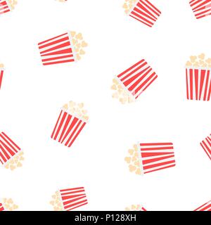 Popcorn icon nahtlose Muster Hintergrund. Geschäftskonzept Vector Illustration. Popcorn symbol Muster. Stock Vektor
