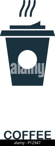 Kaffee Symbol. Mobile Apps, Drucken und mehr. Einfaches Element singen. Monochrom/Symbol Abbildung. Stock Vektor