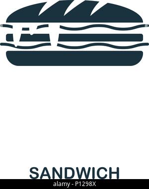 Sandwich-Symbol. Mobile Apps, Drucken und mehr. Einfaches Element singen. Monochrome Sandwich Symbol Abbildung. Stock Vektor