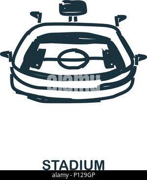 Stadion Symbol. Mobile Apps, Drucken und mehr. Einfaches Element singen. Monochrome Stadion Symbol Abbildung. Stock Vektor