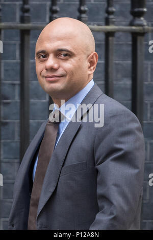 Downing Street, London, UK. 12. September 2016. Sajid Javid, Minister für kommunale Angelegenheiten und örtliche Selbstverwaltung, kommt in der Downing Street. Stockfoto