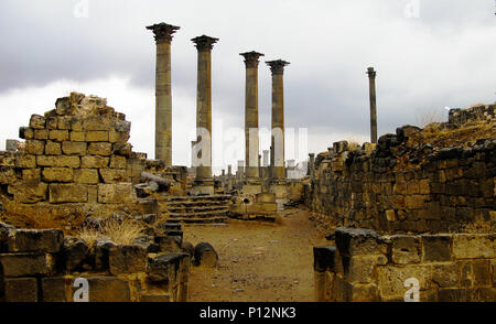 Panorama der zerstörten Altstadt von Bosra, Syrien Stockfoto